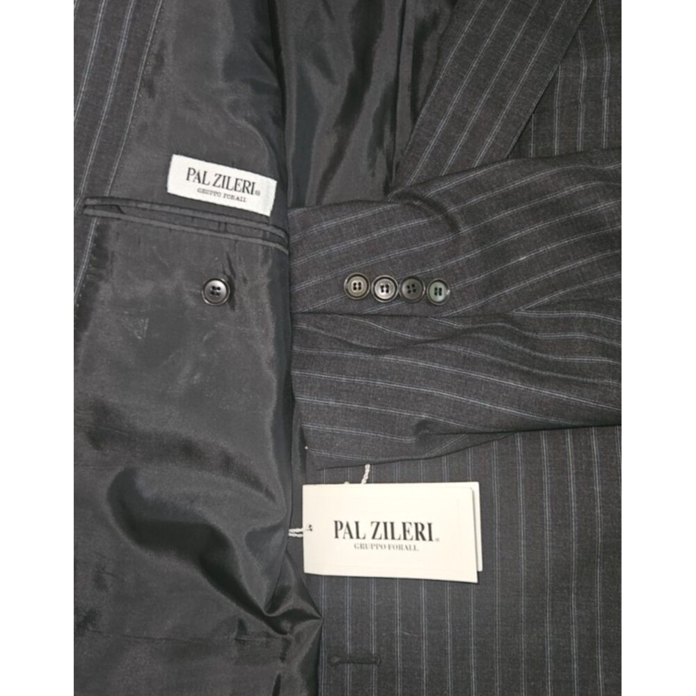 PAL ZILERI Gray Pinstripe Pure Wool made in Italy Suit 62L EU/50L NWT $1,795